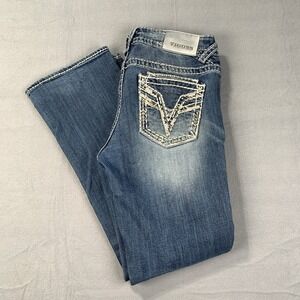 Vigoss Women's 30 Dublin Bootcut Jeans Contrast Stitch Distressed 32x30